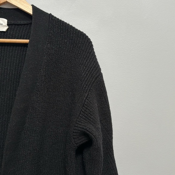 Aritzia Wilfred Black Knit Ribbed Unwind Cardigan Size S - Picture 6 of 11